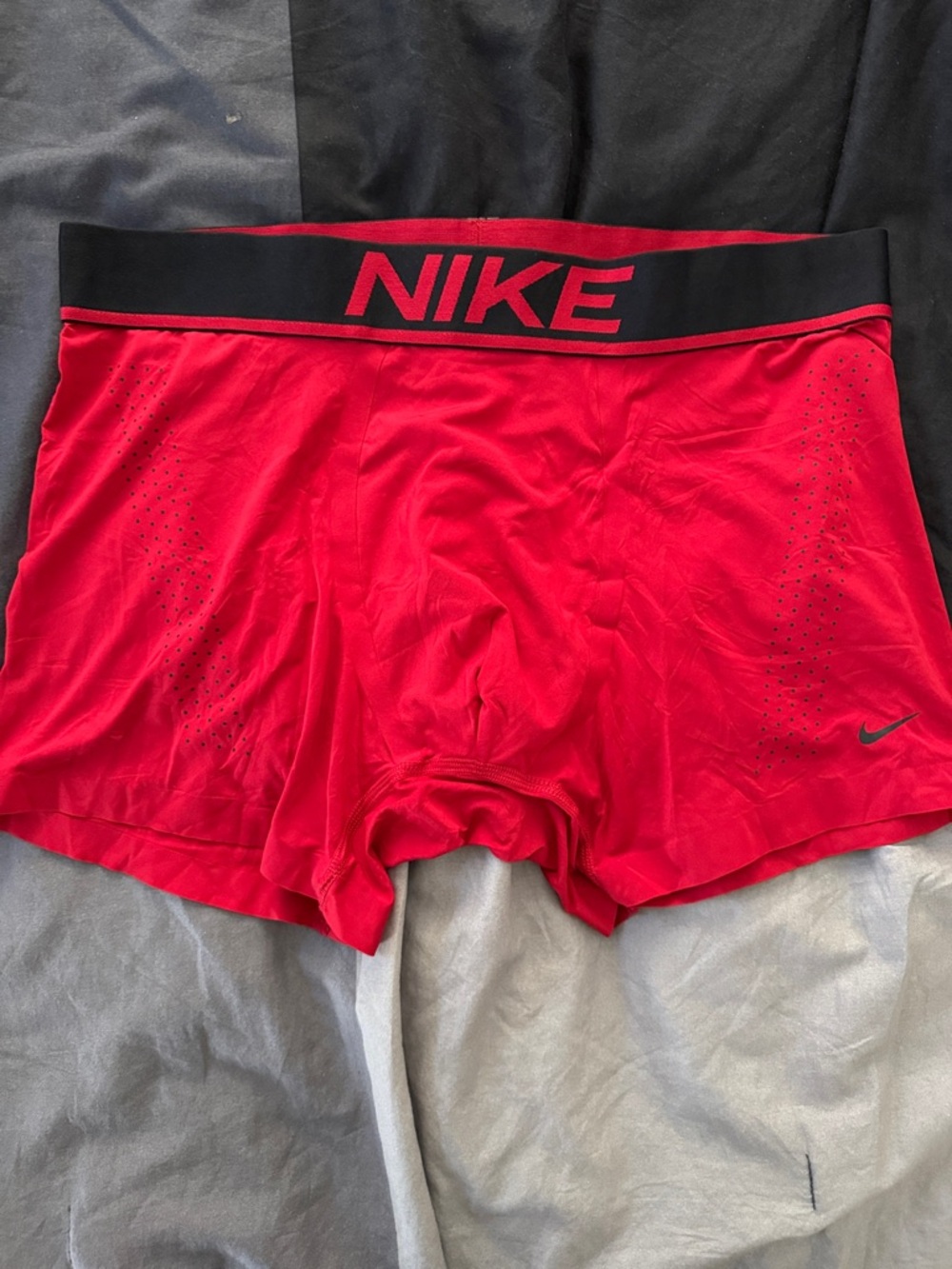 Nike Red Men’s Athletic trunks  with Black Waistband